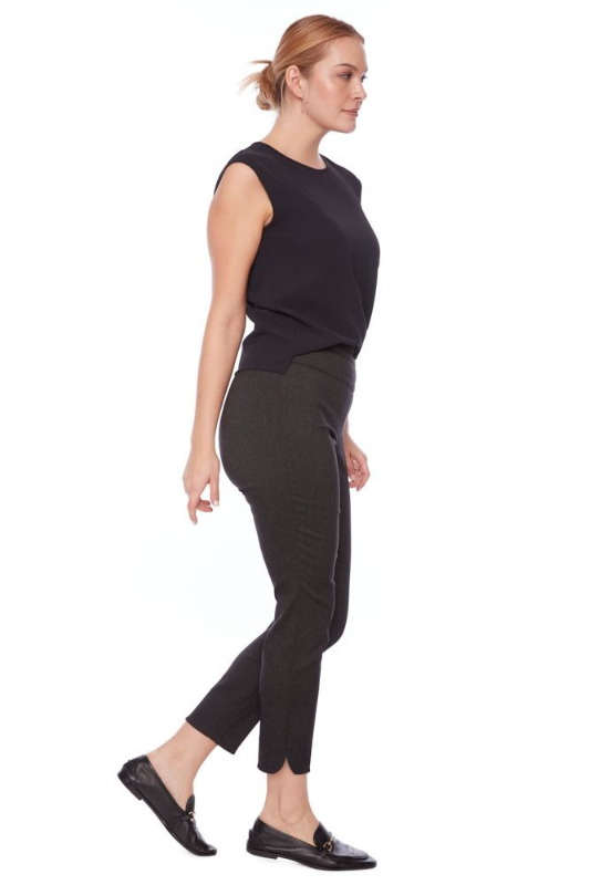 Up! Petal Slit Techno Ankle Pant | Black/Grey Check | 65027aUP