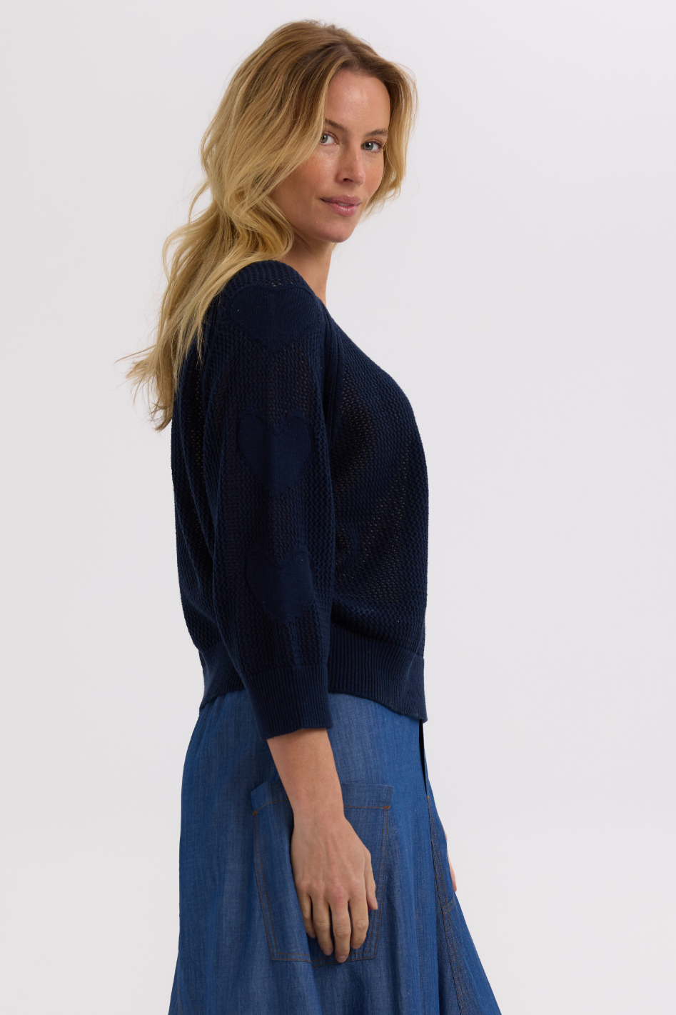 Zaket and Plover Hearts On My Sleeve Knit | Navy