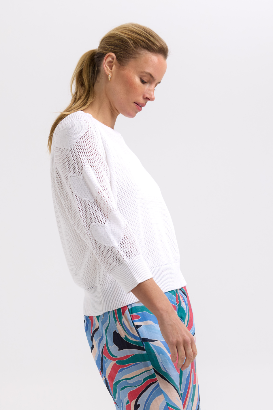 Zaket and Plover Hearts On My Sleeve Knit | White