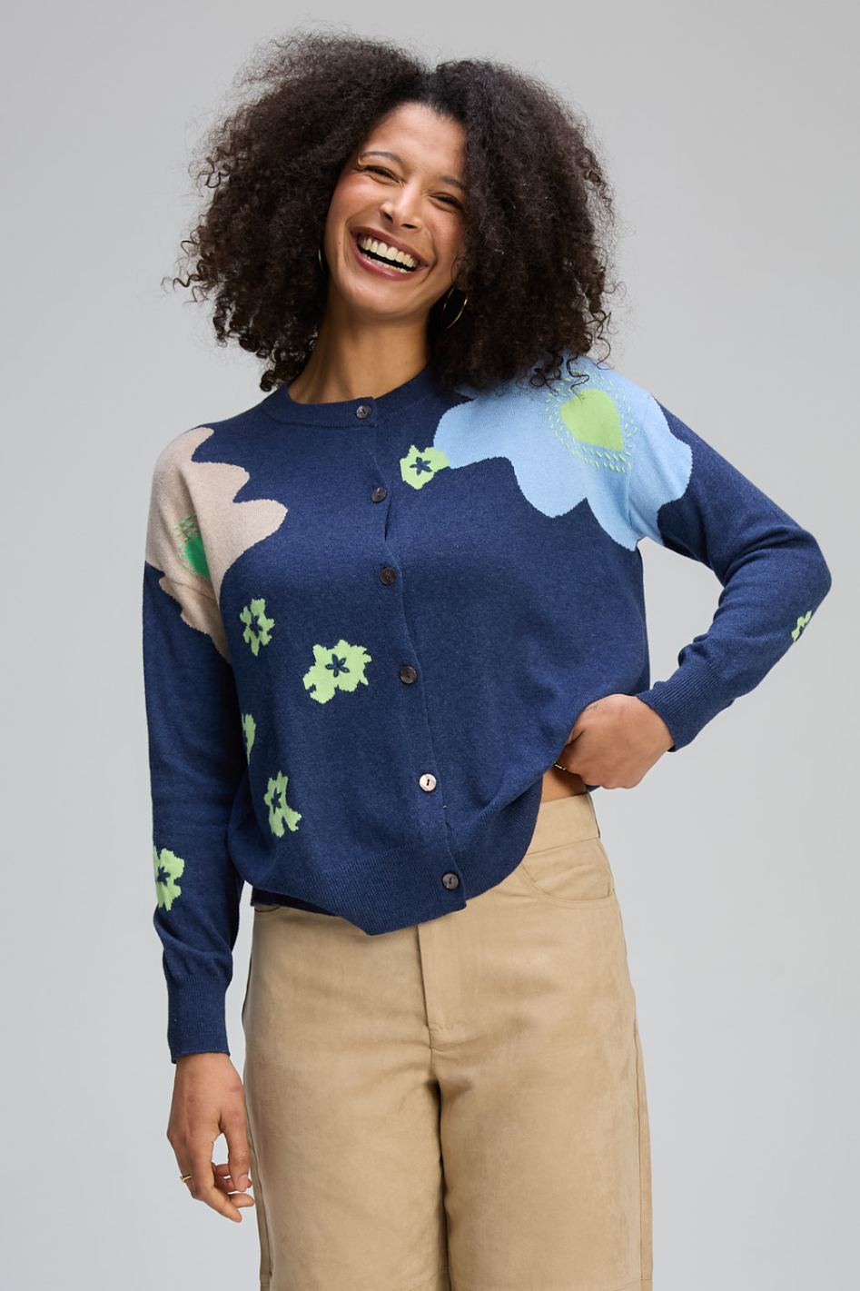 Zaket and Plover Petal Play Cardi | Denim | ZP8121