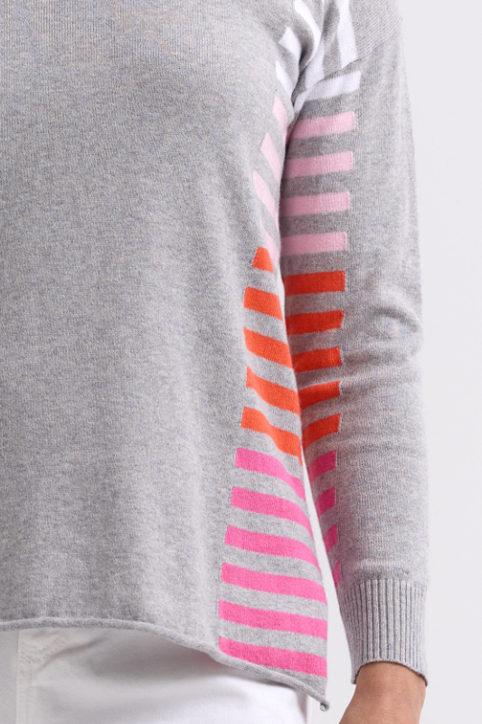 Zaket and Plover Side Stripe Jumper | Light Marl | ZP7712