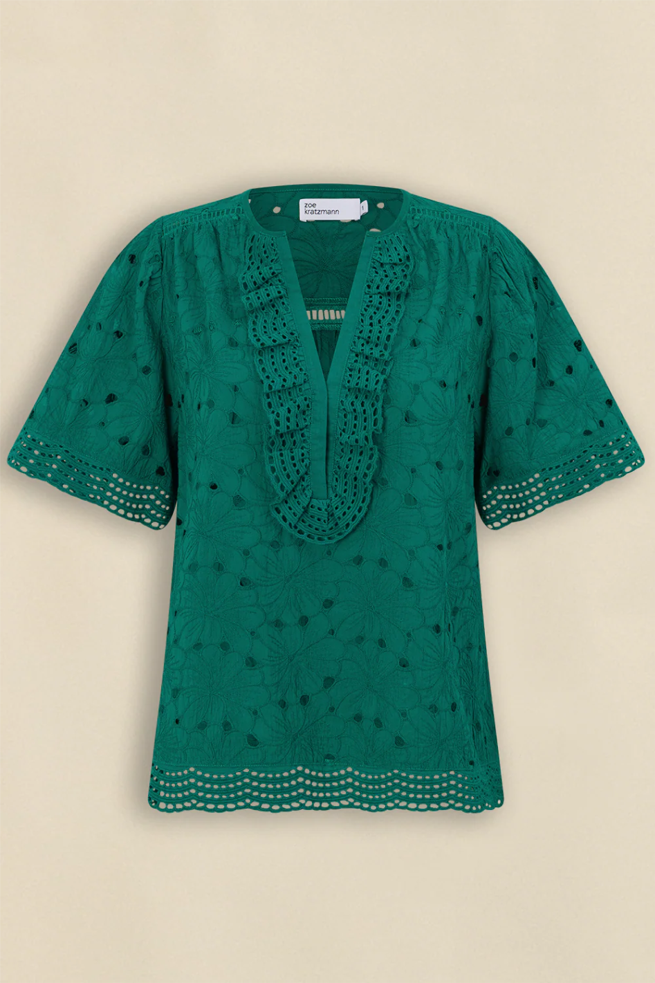Zoe Kratzmann Vantage Top in Emerald Broderie