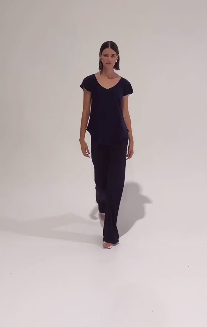 Sacha Drake Analia Jersey Top in Navy Video