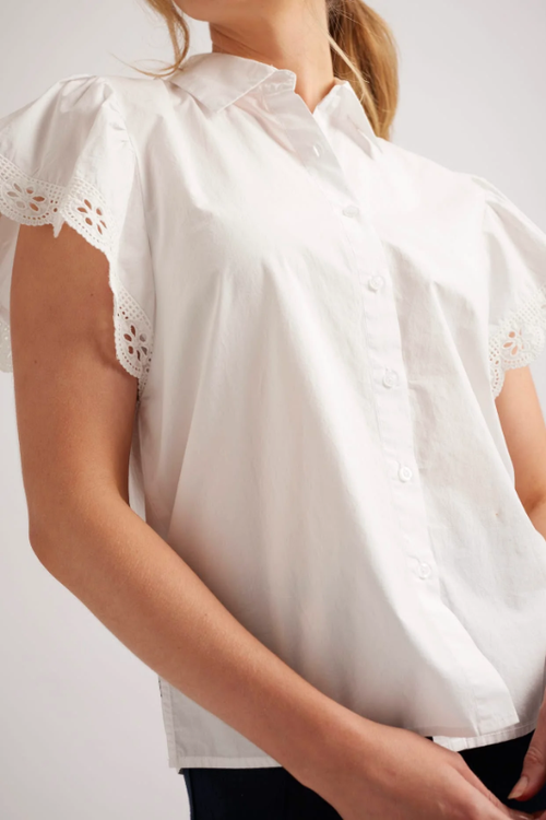Alessandra Lara Poplin Shirt | White
