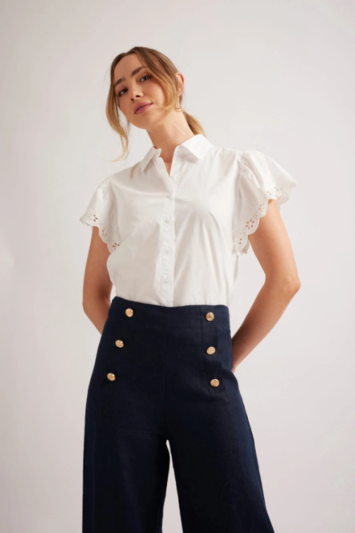 Alessandra Lara Poplin Shirt | White