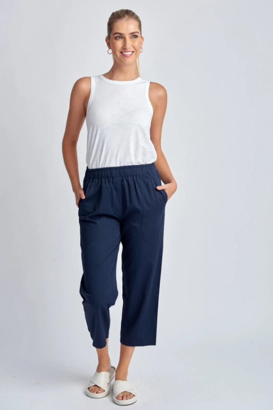 Cloth Paper Scissors Front Pocket Cotton Pants | Navy
