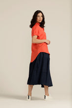 Load image into Gallery viewer, Cloth Paper Scissors Linen Cuffed Short Sleeve Shirt | Chilli
