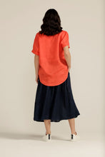 Load image into Gallery viewer, Cloth Paper Scissors Linen Cuffed Short Sleeve Shirt | Chilli
