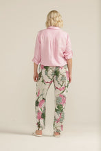 Load image into Gallery viewer, Cloth Paper Scissors Linen Straight Leg Pant in Pink Palm Print Back Image
