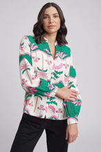 Load image into Gallery viewer, Cloth Paper Scissors Open Neck Shirt in Palm Tree Print
