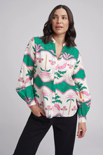 Load image into Gallery viewer, Cloth Paper Scissors Open Neck Shirt in Palm Tree Print
