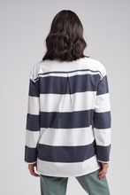 Load image into Gallery viewer, Cloth Paper Scissors Stripe Boyfriend Rugby in Navy and White Stripe
