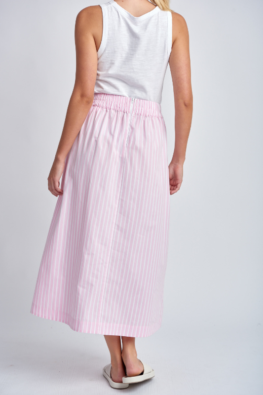 Cloth Paper Scissors Stripe Cotton Skirt | Pink/White