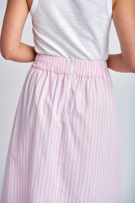 Cloth Paper Scissors Stripe Cotton Skirt | Pink/White