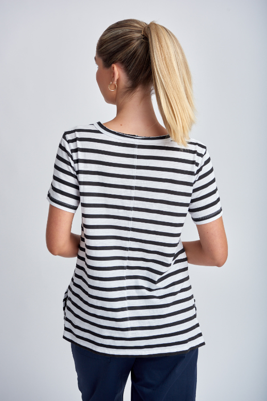 Cloth Paper Scissors Stripe Crew Neck Tee | White/Black