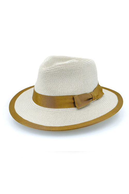 Canopy Bay Boston Flexibraid Fedora | Beige/Caramel | By Deborah Hutton