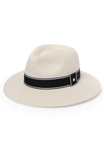 Load image into Gallery viewer, Canopy Bay Chicago Hat in Ivory/Black by Deborah Hutton
