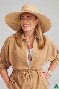 Canopy Bay Katherine Raffia Wide Brim Boater Hat | Natural | by Deborah Hutton