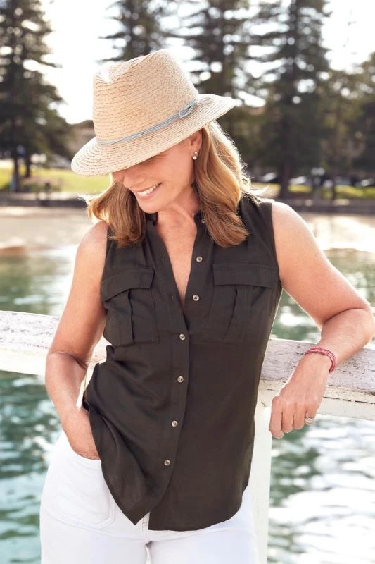 Canopy Bay Marseille Hat | Natural/Blue | by Deborah Hutton