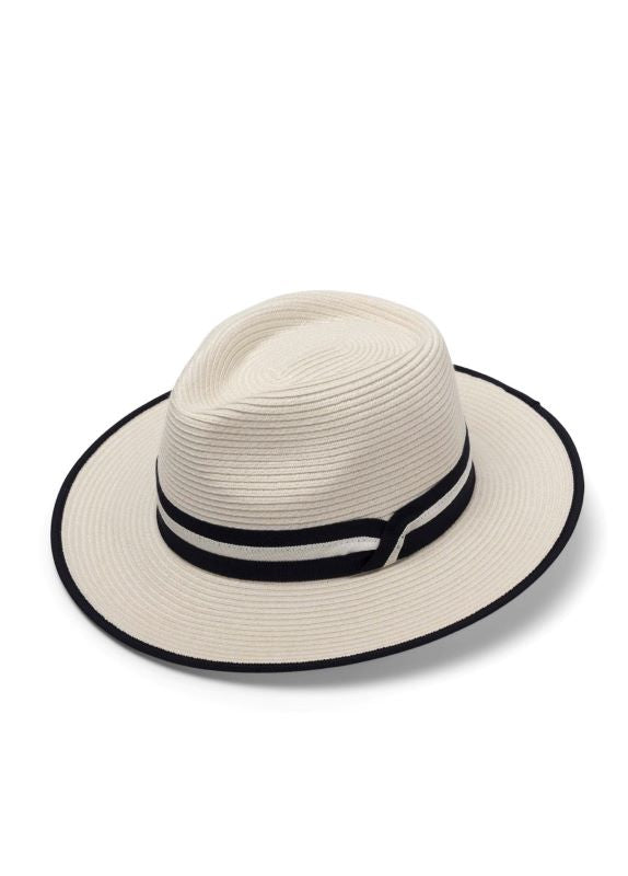 Canopy Bay Windsor Hat | Ivory/Navy | by Deborah Hutton