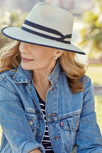 Canopy Bay Windsor Hat | Ivory/Navy | by Deborah Hutton