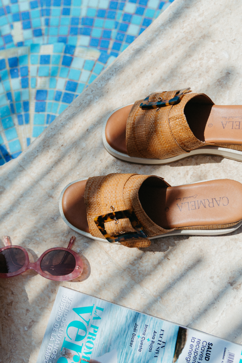 Carmela Leather Mule in Camel 