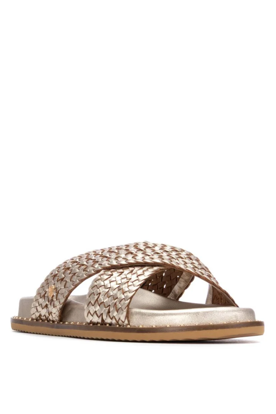 Carmela Leather Sandal in Gold
