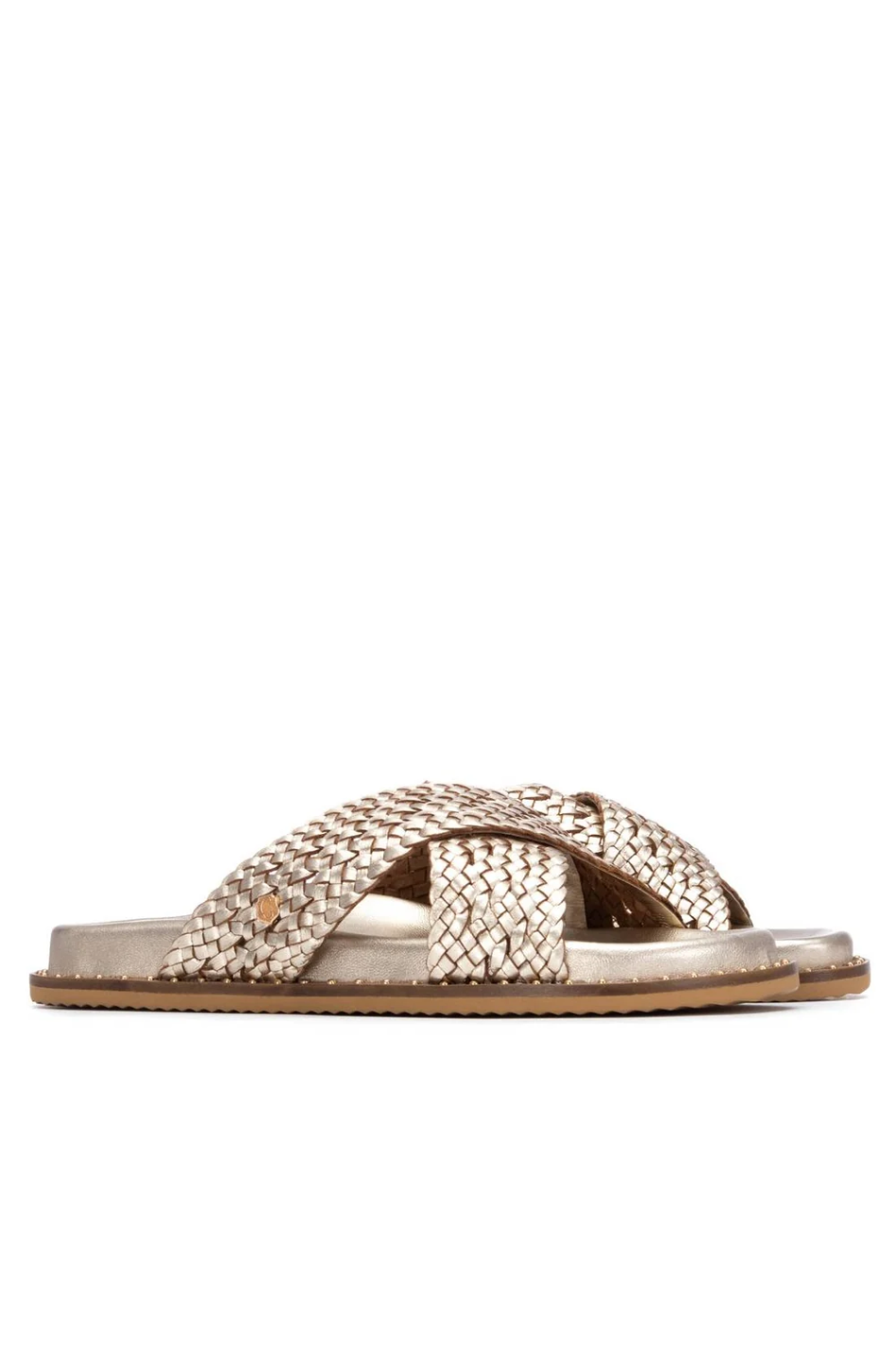 Carmela Leather Sandal in Gold