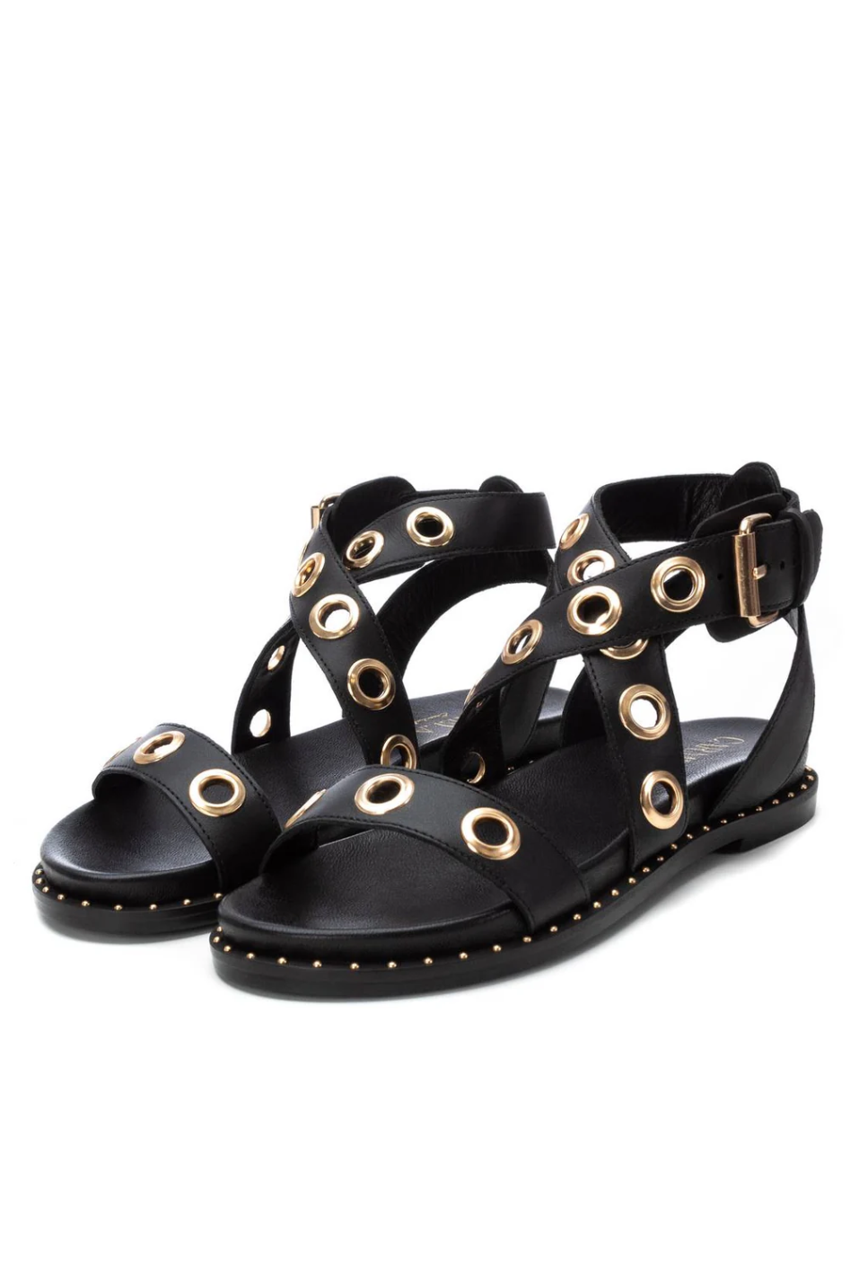 Carmela Leather Sandal in Black 