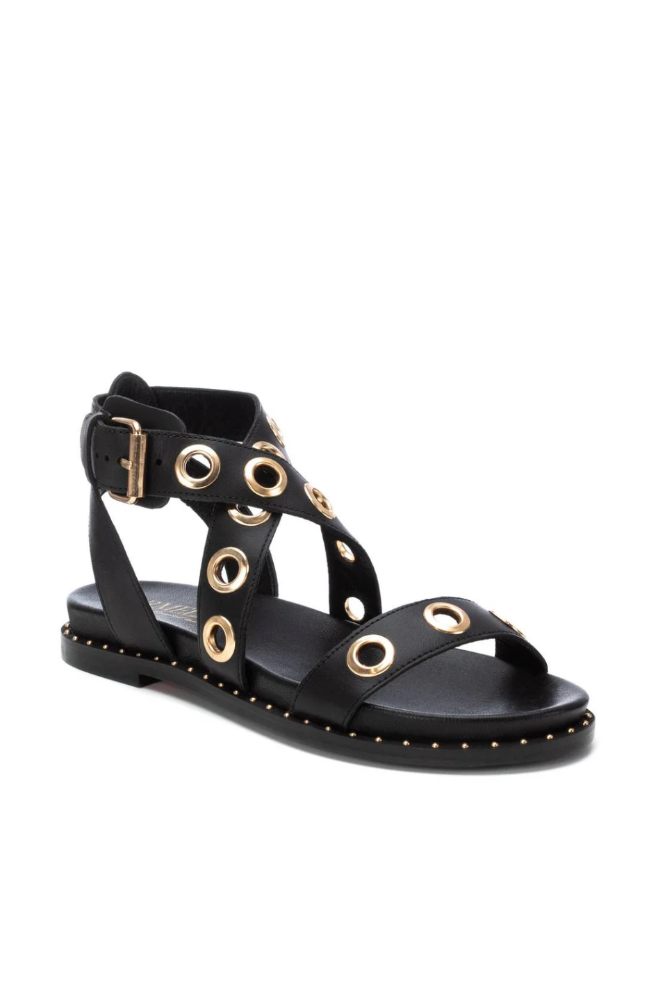 Carmela Leather Sandal in Black 