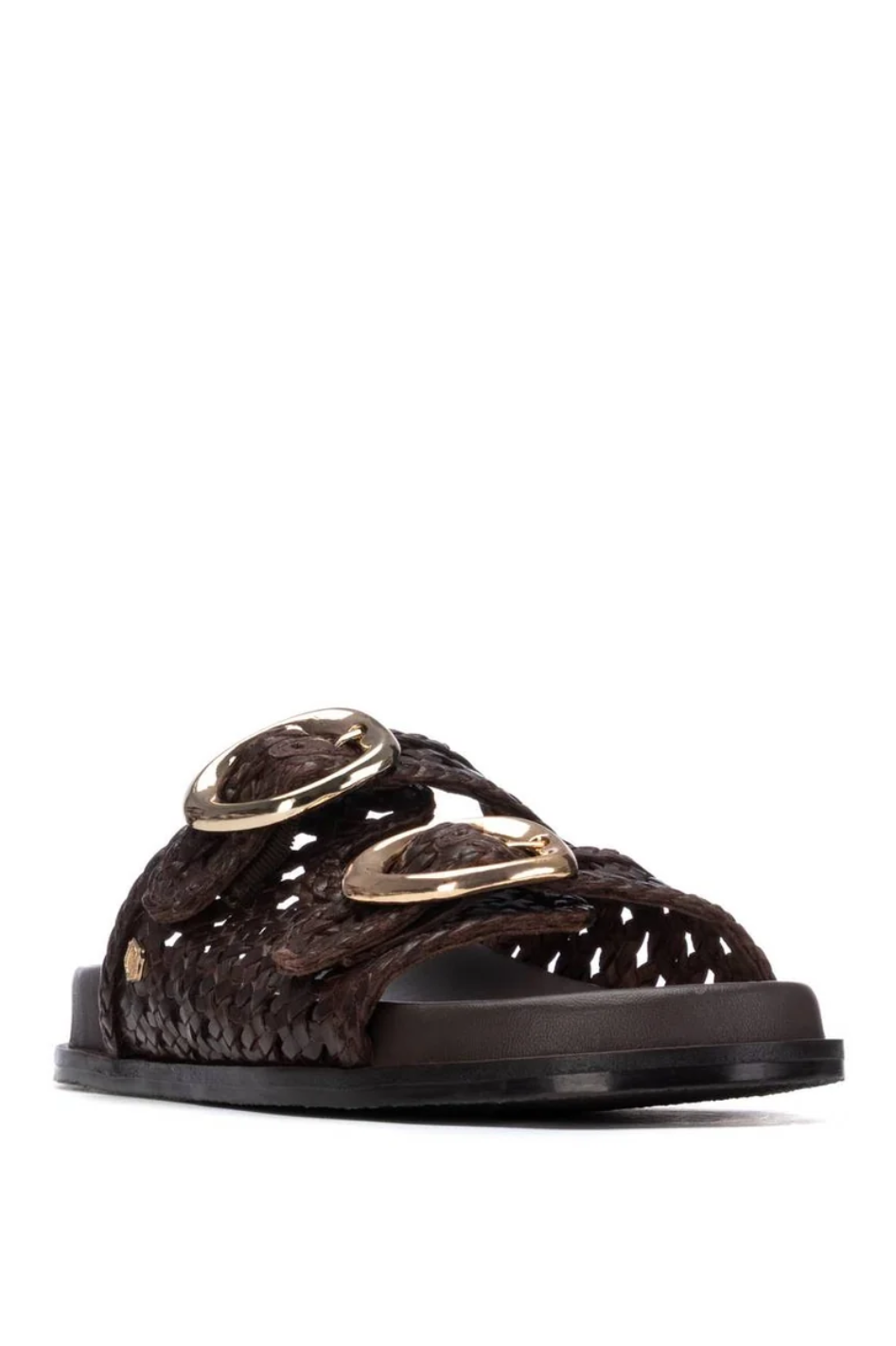 Carmela Leather Slide in Brown