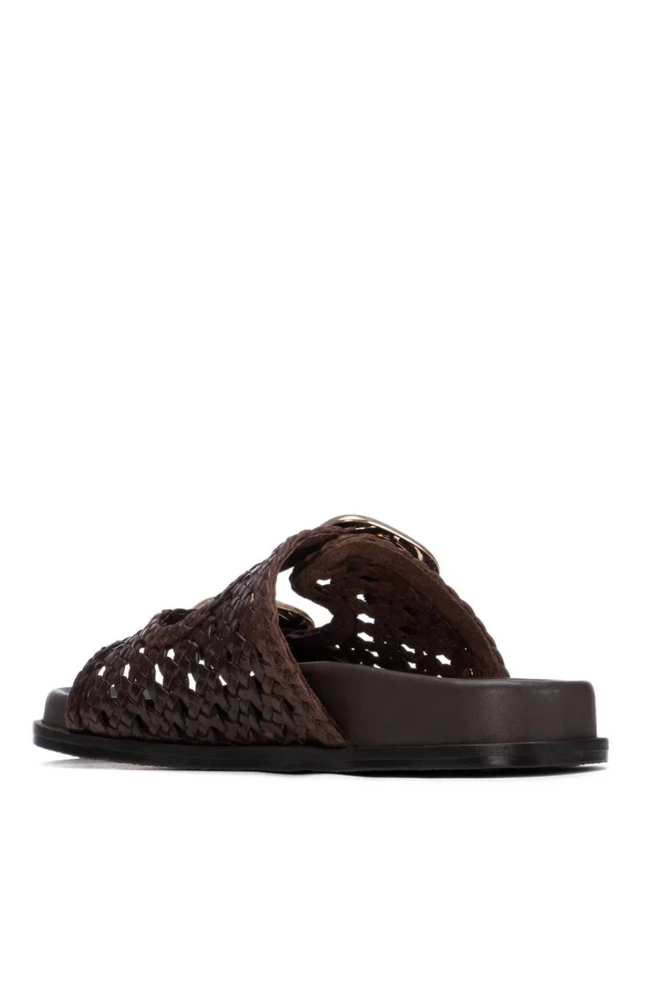 Carmela Leather Slide in Brown