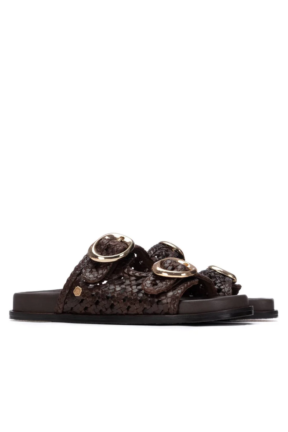 Carmela Leather Slide in Brown