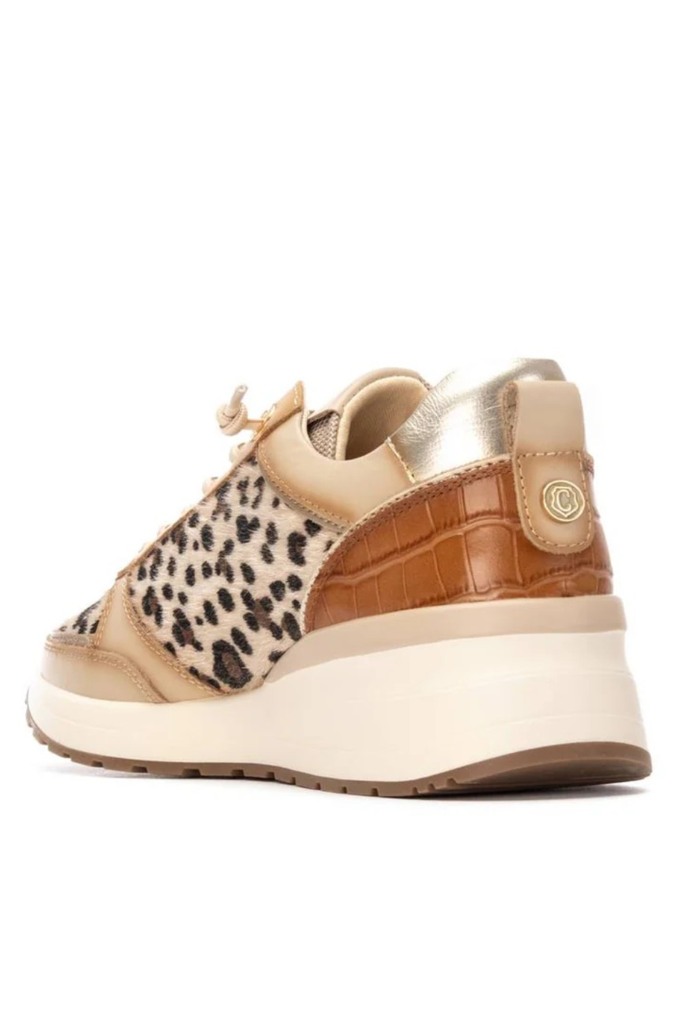 Carmela Wedge Sneaker in Beige Leopard