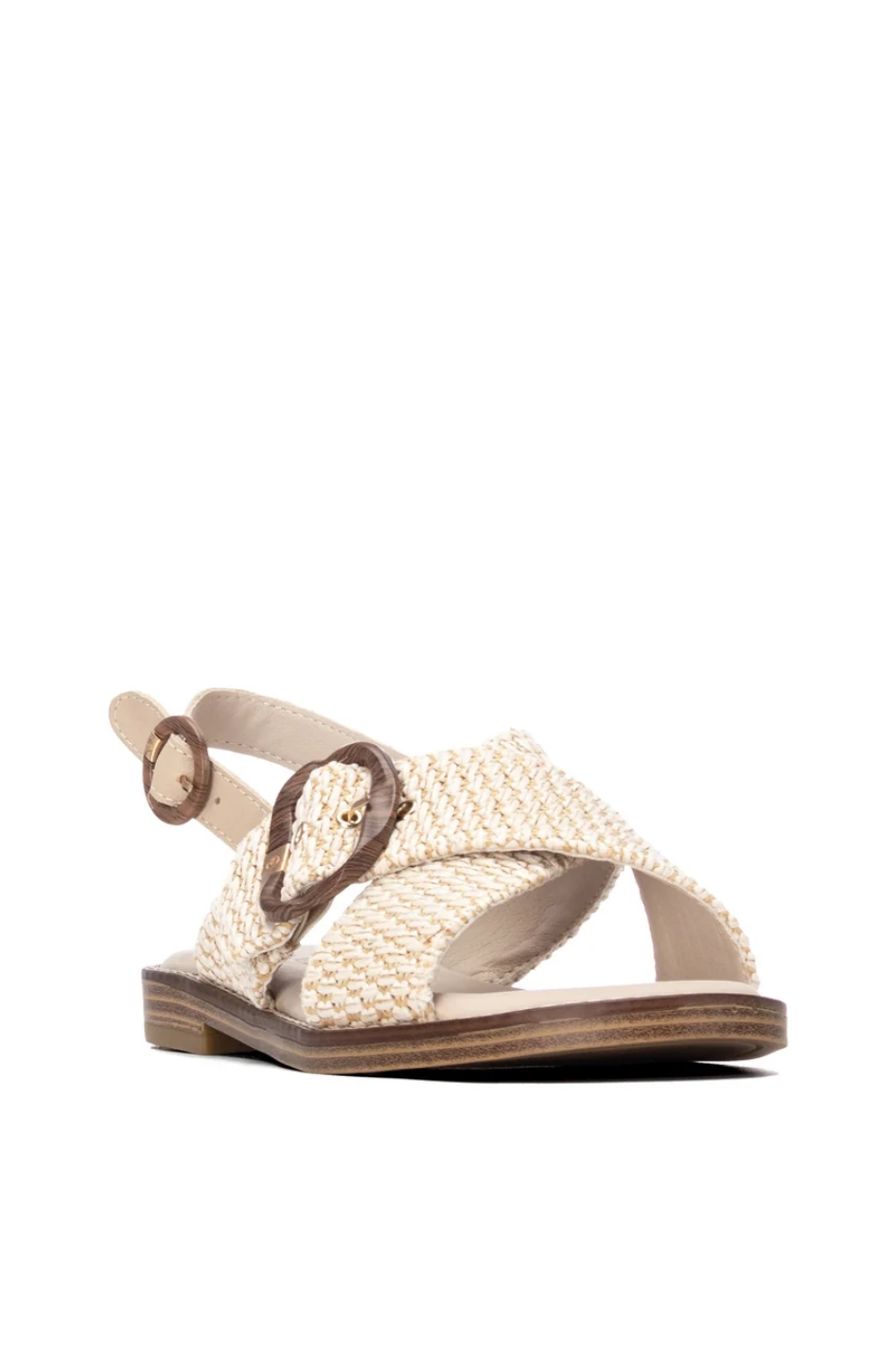 Carmela Woven Sandal in Beige