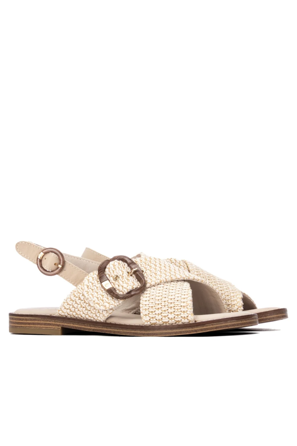 Carmela Woven Sandal in Beige