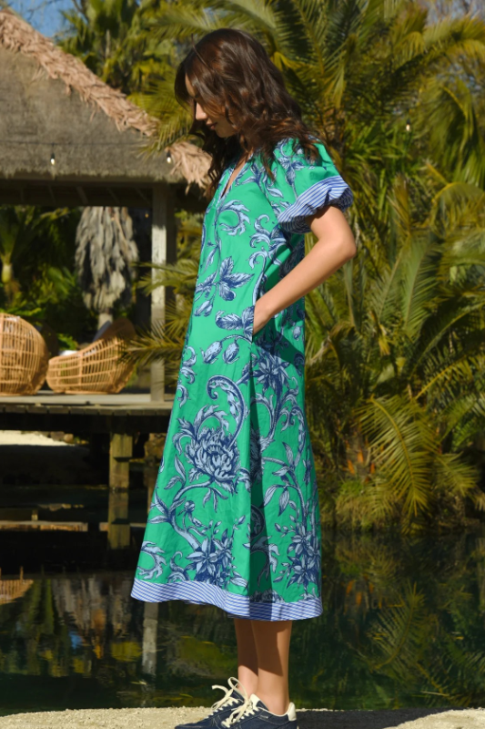 Cooper Puff and Ready Dress in Green Floral By Trelise Cooper