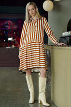 Load image into Gallery viewer, Cooper Seeing Stripes Dress &quot;Stripe Up A Conversation&quot; | Cinnamon Stripe | By Trelise Cooper
