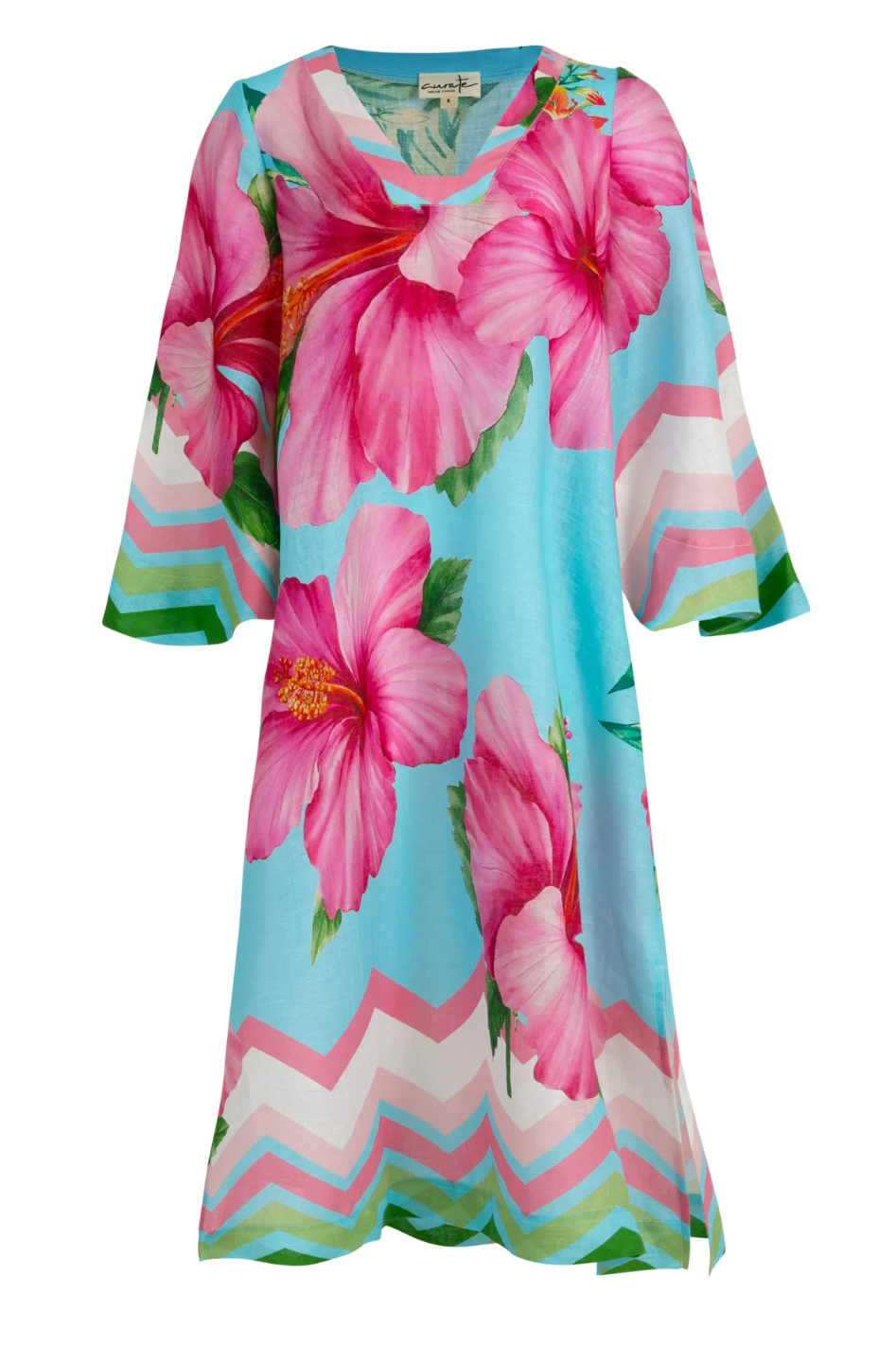 Curate A Fine Drop Dress in Bloom Town Linen Blue