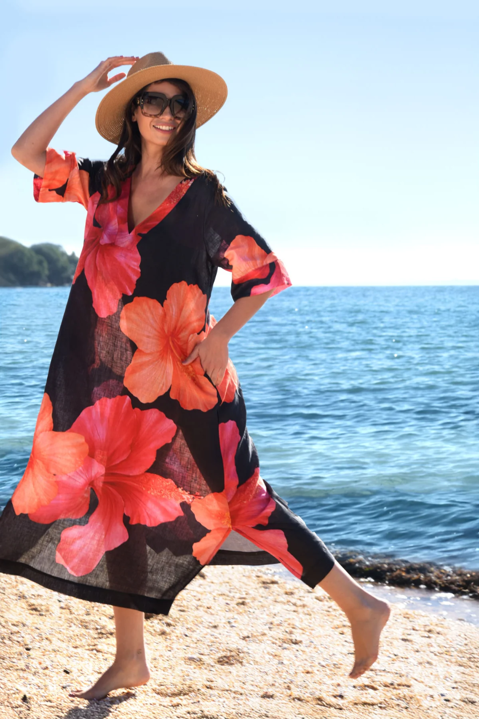 Curate A Fine Drop Dress in Bloom Town Linen By Trelise Cooper