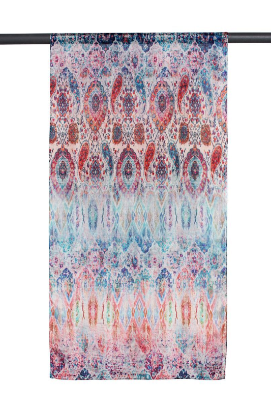 D-Lux Adele Lightweight Paisely Pure Silk Scarf | Blue