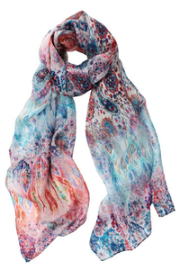 D-Lux Adele Lightweight Paisely Pure Silk Scarf | Blue
