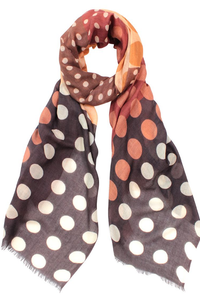 D-Lux Futura Chequered Spot Merino Wool Silk Scarf | Caramel