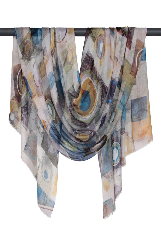 D-Lux Metropole Abstract Pure Lightweight Micromodal Scarf | Natural