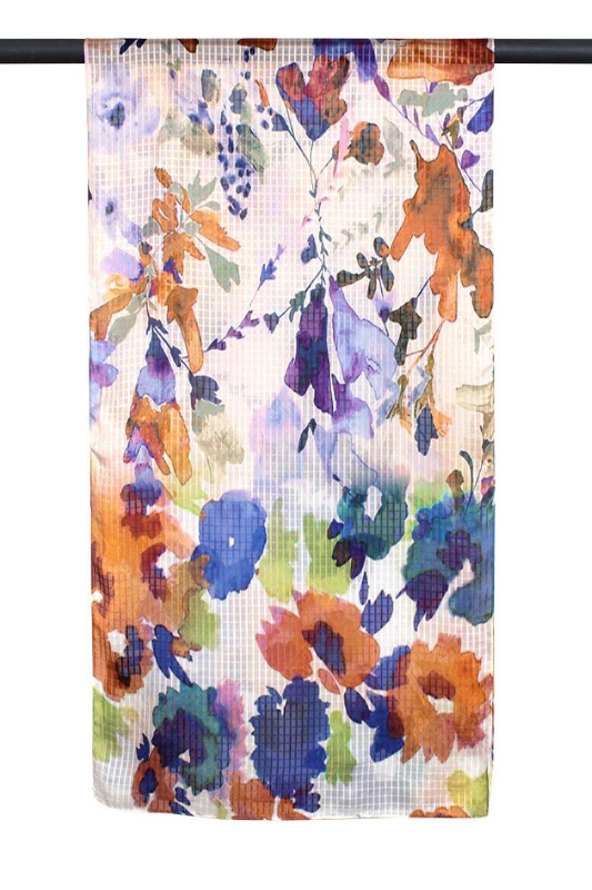 D-Lux Tansey Lightweight Abstract Pure Silk Scarf