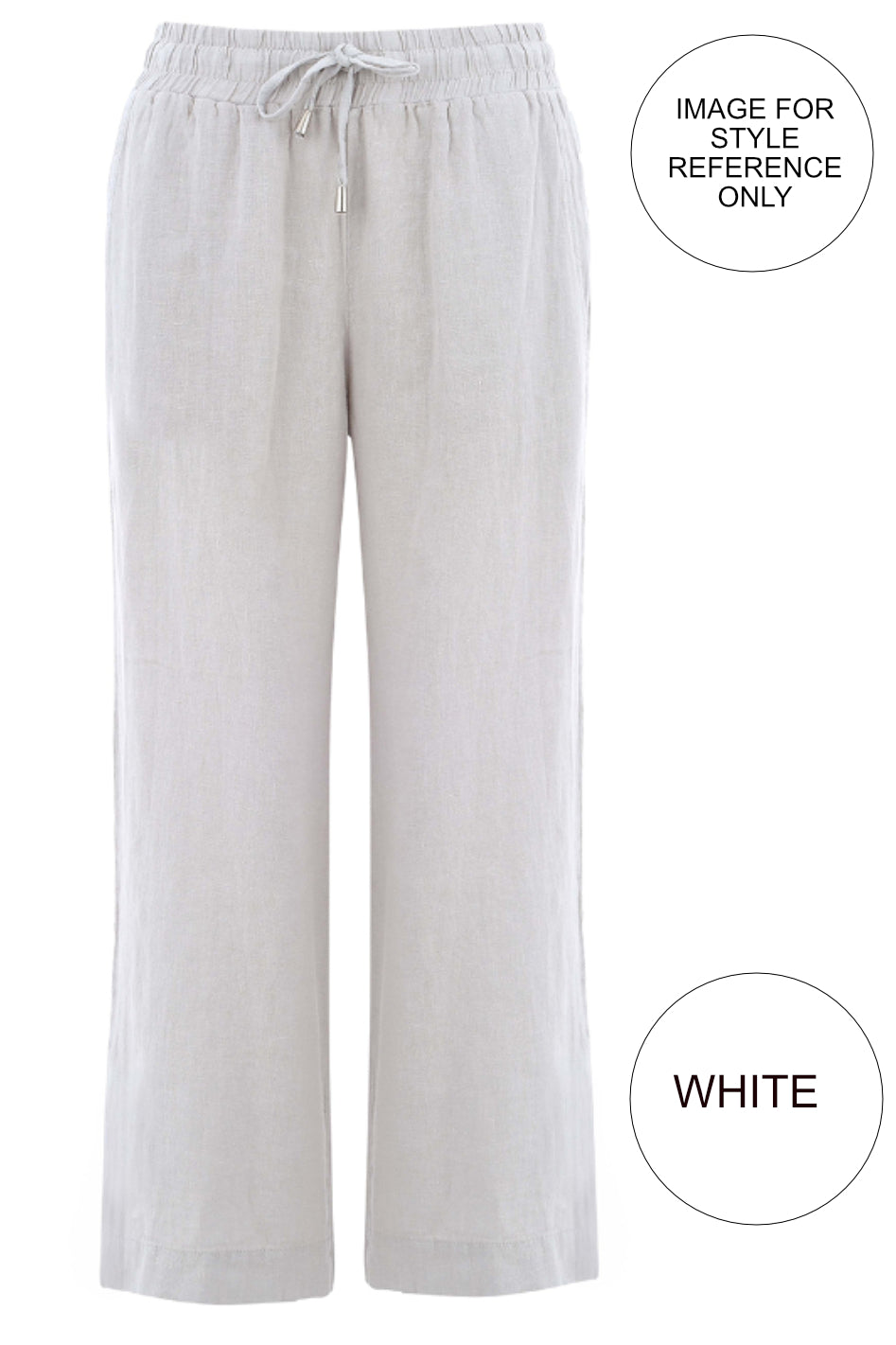 Dolcezza Linen Crop Pant | White | 25232