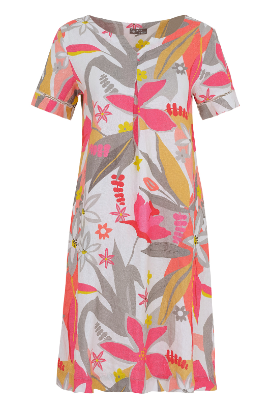 Dolcezza 'A Smell of Gardenia' Linen Dress | 25703