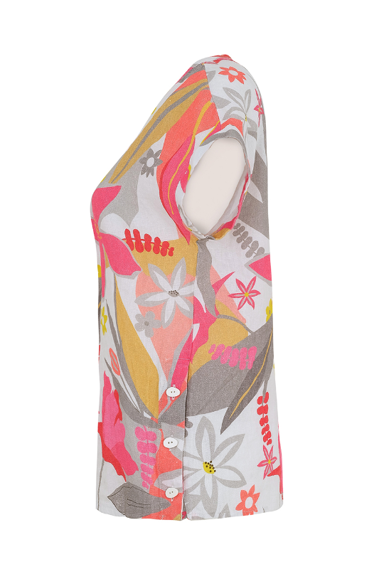 Dolcezza 'A Smell of Gardenia' Linen Top | 25700