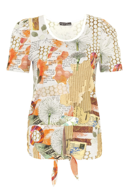Dolcezza 'Big Changes' Print Top With Tie Waist Detail | 24712