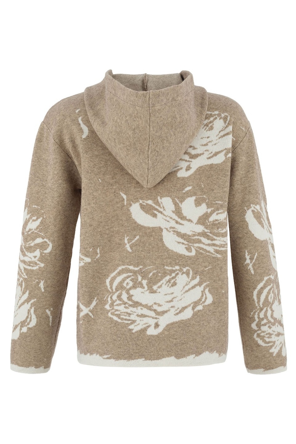 Dolcezza Floral Zip Up Jacket in Oatmeal